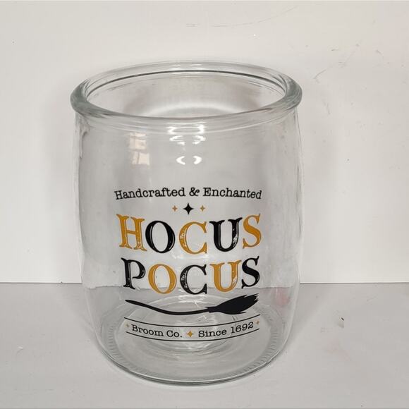 Hocus Pocus Broom Company Clear Glass Halloween Candy Jar Canister - Picture 12 of 12